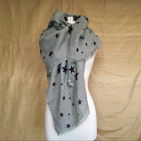 Wool & Sequin Grey Scarf+Shawl - Seed Heritage - Picture 6 of 8